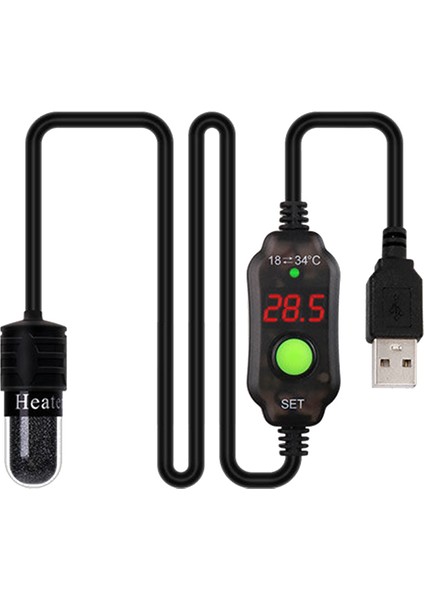10W Stili Için Abd Adaptörü Dijital LED Elektrikli Isıtıcı Çubuklar Mini USB Isıtıcı Küçük Akvaryum Balık Kaplumbağa Tankı Düşük Voltaj Isıtma Çubuğu Hızlı Sıcaklık Artışı (Yurt Dışından)