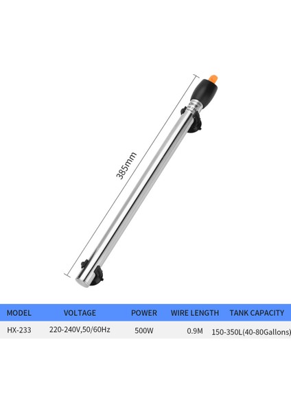 500W Tarzı Akvaryum Isıtma Çubukları Paslanmaz Çelik Ayarlanabilir Termostat Otomatik Sabit Sıcaklık Su Isıtıcı (Yurt Dışından)