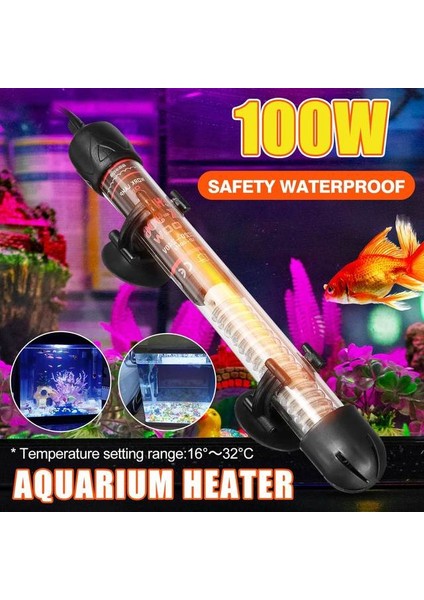 100W 3 Adet Tarzı Akvaryum Daldırma Balık Tankı Otomatik Su Isıtıcısı Sabit Sıcaklık Kontrol Isıtma Çubuğu 25W 50W 100W 200W 300W (Yurt Dışından)