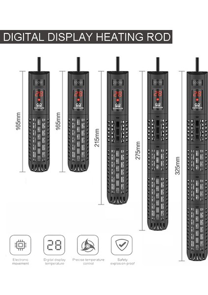 HX200W Stili Au Fişi Akvaryum Daldırma Isıtıcı Balık Tankı LCD Ekran Dijital Ayarlanabilir Su Isıtma Çubuğu Sabit Sıcaklık Kontrolü 220V (Yurt Dışından) modelleri