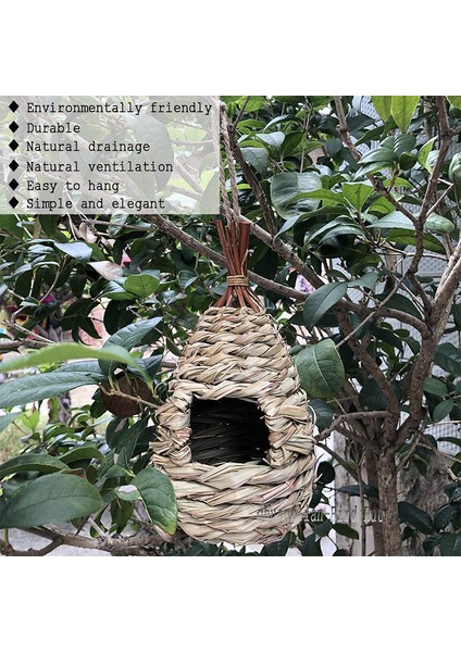 No.7 Tarzı Kuş Kafesi Yuvada Yatış Doğal Çim Yumurta Kafesi Kuş Evi Açık Dekoratif Örme Asılı Papağan Yuvası Evcil Hayvan Yatak Odası (Yurt Dışından)