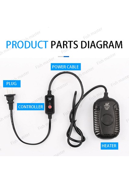 AR-205 50W Tarzı Au Adaptör Fişi Su Isıtıcısı Kaplumbağa Isıtma Silindiri Özel Düşük Su Isıtıcı Patlama Geçirmez Dijital Ekran LED Mini Termostatlı Su Isıtıcı Çubuğu (Yurt Dışından)