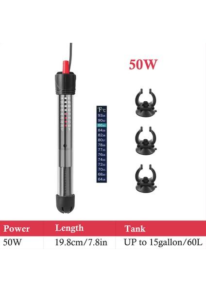 50W Tarzı Abd Fişi 110V Fedour Akvaryum Isıtıcı Patlamaya Dayanıklı Daldırma Cam Isıtıcı Balık Tankı Için Akvaryum Aksesuarları Ul Uk Eu (Yurt Dışından)