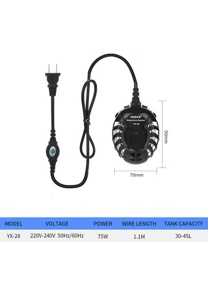 75W Tarzı Abd Fişi 220V Akvaryum Isıtıcı Mini Elektrikli Isıtma Çubukları Dijital Sıcaklık Kontrol Cihazı Balık Tankı Kaplumbağa Tankı Isıtıcı 25W 50W 75W 100W (Yurt Dışından)