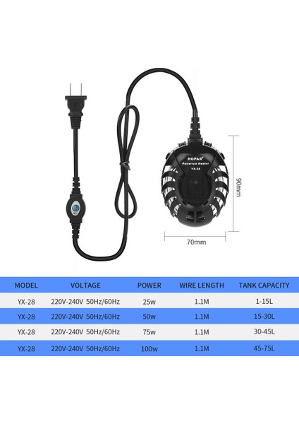 75W Tarzı Abd Fişi 220V Akvaryum Isıtıcı Mini Elektrikli Isıtma Çubukları Dijital Sıcaklık Kontrol Cihazı Balık Tankı Kaplumbağa Tankı Isıtıcı 25W 50W 75W 100W (Yurt Dışından) indirimleri