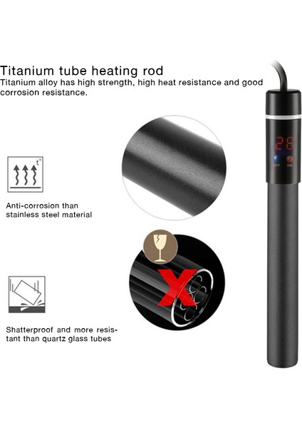 Cam 25W Tarzı Ab Fişi Akvaryum Daldırma Isıtıcı Balık Tankı LCD Ekran Dijital Ayarlanabilir Su Isıtma Çubuğu Sürekli Sıcaklık Kontrolü (Yurt Dışından) indirimleri