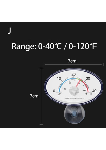 J Tarzı Akvaryum Termometresi Balık Tankı Daldırılabilir Cam Termometre Aksesuarları Suyun Sıcaklığını Ölçmek Için Su Geçirmez Emme Kupası (Yurt Dışından)