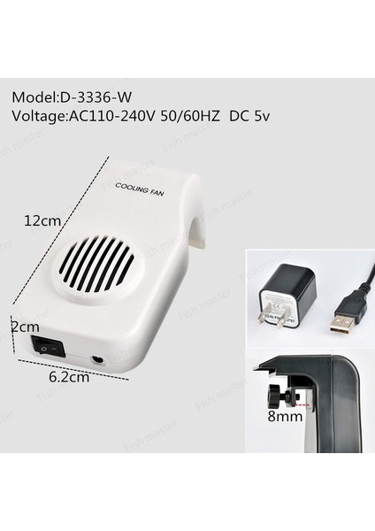 D-3336-B Stili Au Adaptör Fişi 12V Düşük Gürültülü Akvaryum Soğutma Fanı Su Bitkisi Soğutucu Sıcaklık Kontrolü Mercan Resifi Marine Akvaryum'a Asılıyor (Yurt Dışından) fiyatları