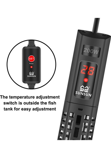 GR200W Stili Akvaryum Daldırma Isıtıcı Balık Tankı LCD Ekran Dijital Ayarlanabilir Su Isıtma Çubuğu Hassas Sıcaklık Kontrolü 220V (Yurt Dışından) fırsatları