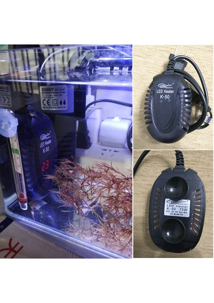 Yeni K50 100W Stili Ab Fişi Küçük Balık Tankı Mini Isıtıcı Düşük Su Seviyeli Kaplumbağa Tankı LED Dijital Ekran Isıtıcı Otomatik Sıcaklık Patlama Koruma Isıtma (Yurt Dışından) indirimleri