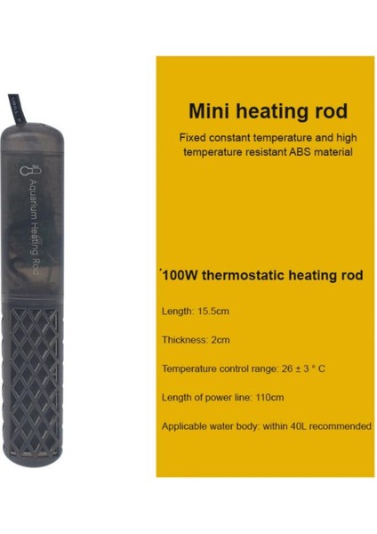 100W Tarzı Abd Ab Otomatik Sıcaklık Termostatı Isıtıcı Çubuk Daldırılabilir Akvaryum Balık Tankı Su Isıtıcı (Yurt Dışından)