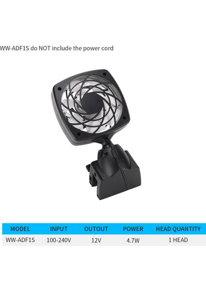 WW-ADF1S Stili Tek Boyut Akvaryum Balık Tankı Kontrol Edilebilir Soğutma Akvaryum Fanı Su Soğutma Sessiz Fan Seti Aksesuarı Döner Montajlı (Yurt Dışından)