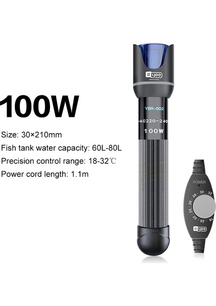 100W Tarzı Ingiltere Fişi Akvaryum Isıtıcı Balık Tankı Cam Daldırma Su Isıtma Çubuğu Sürekli Termostat Sıcaklık Kontrolü 220V 50W 100W 200W 300W (Yurt Dışından)