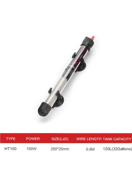 100W Tarzı 110V Abd Ab Ayarlanabilir Sıcaklık Termostat Isıtıcı Çubuk Daldırılabilir Akvaryum Balık Tankı Su Isıtıcı (Yurt Dışından)