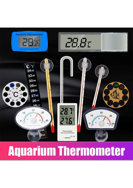 E Stili Akvaryum Termometresi Balık Tankı Daldırılabilir Cam Termometre Aksesuarları Suyun Sıcaklığını Ölçmek Için Su Geçirmez Emme Kupası (Yurt Dışından) modelleri