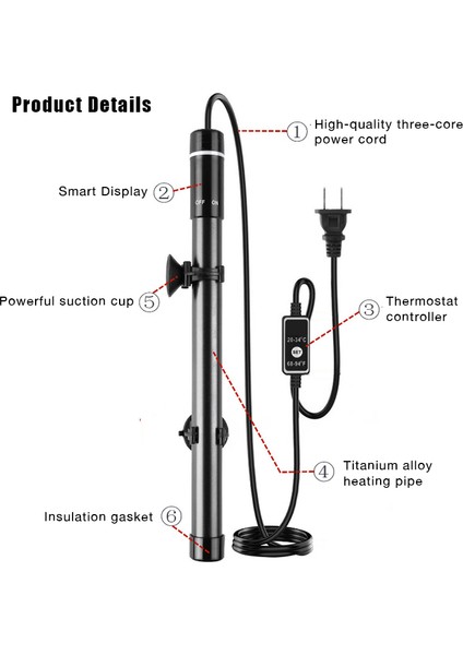 Cam 25W Tarzı Abd Fişi Akvaryum Daldırma Isıtıcı Balık Tankı LCD Ekran Dijital Ayarlanabilir Su Isıtma Çubuğu Sürekli Sıcaklık Kontrolü (Yurt Dışından) fırsatları