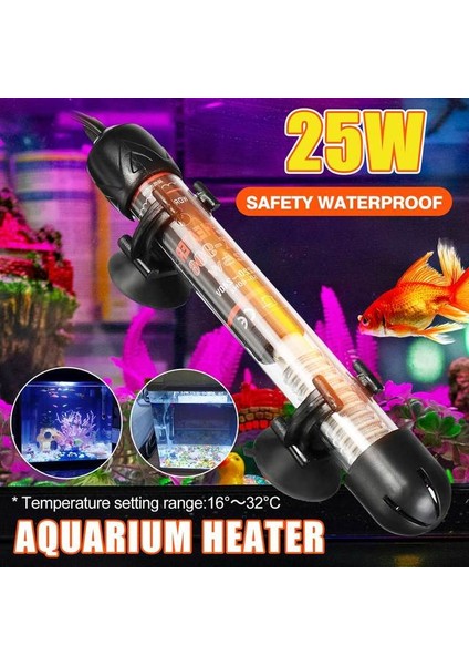 25W 3 Adet Tarzı Avrupa Fişli Akvaryum Daldırma Balık Tankı Otomatik Su Isıtıcı Sabit Sıcaklık Kontrol Isıtma Çubuğu 25W 50W 100W 200W 300W (Yurt Dışından)