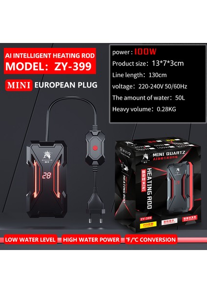 Yeni 100W Tarzı 110V Abd 220V Akvaryum Daldırma Isıtıcı Balık Tankı LCD Ekran Dijital Ayarlanabilir Su Isıtma Çubuğu Sabit Sıcaklık Kontrolü (Yurt Dışından)