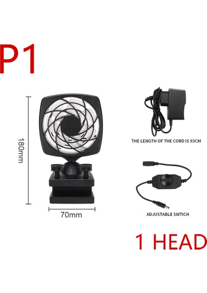 Ww-Adf1-P1 Stili Tek Boyut Akvaryum Balık Tankı Kontrol Edilebilir Soğutma Akvaryum Fanı Su Soğutma Sessiz Fan Seti Aksesuarı Döner Montajlı (Yurt Dışından)