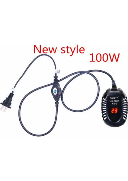 K-50 100W Stili Au Adaptör Fişi Küçük Balık Tankı Mini Isıtıcı Düşük Su Seviyeli Kaplumbağa Tankı LED Dijital Ekran Isıtıcı Otomatik Sıcaklık Patlamaya Dayanıklı Isıtma (Yurt Dışından)