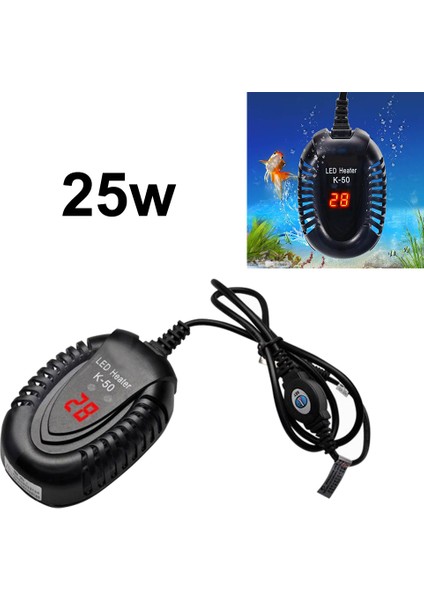 25W Tarzı Dijital Akvaryum Daldırma Isıtıcı Mini Sıcaklık Göstergeli Termostat (Yurt Dışından)