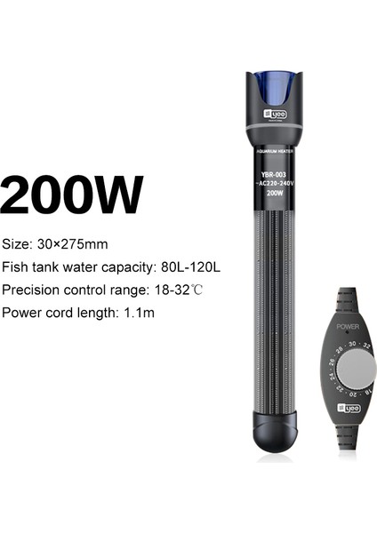 200W Tarzı Ingiltere Fişi Akvaryum Isıtıcı Balık Tankı Cam Daldırma Su Isıtma Çubuğu Sürekli Termostat Sıcaklık Kontrolü 220V 50W 100W 200W 300W (Yurt Dışından)