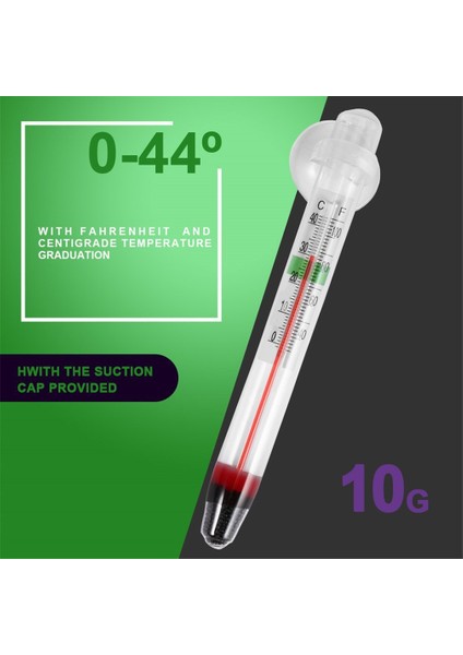 Beyaz Stil Cam Metre Akvaryum Balık Tankı Su Sıcaklık Termometresi Emme Kupası Dijital Ev Ce (Yurt Dışından)