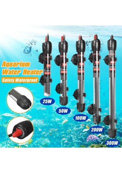 25W Tarzı 1 Adet Akvaryum Isıtıcı Balık Tankı Dayanıklı Daldırma Isıtma Çubuğu Sabit Sıcaklık Isıtıcı 300W (Yurt Dışından)