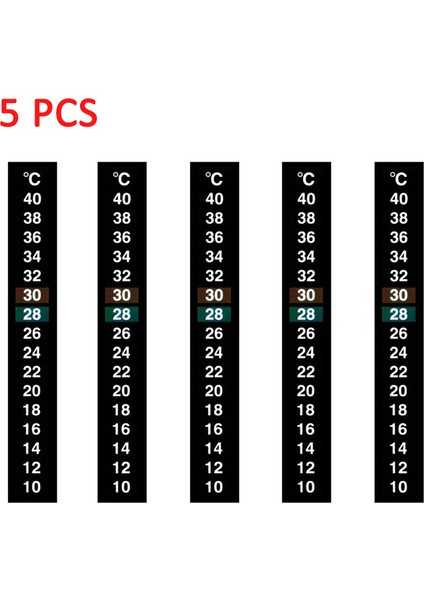 5 Adet Tarzı Akvaryum Balık Tankı Şerit Yapışkanı Renk Değiştiren Termometre Sıcaklık Sticker Yapışkan Çift Ölçekli Balık Akvaryum Pet Malzemeleri (Yurt Dışından)