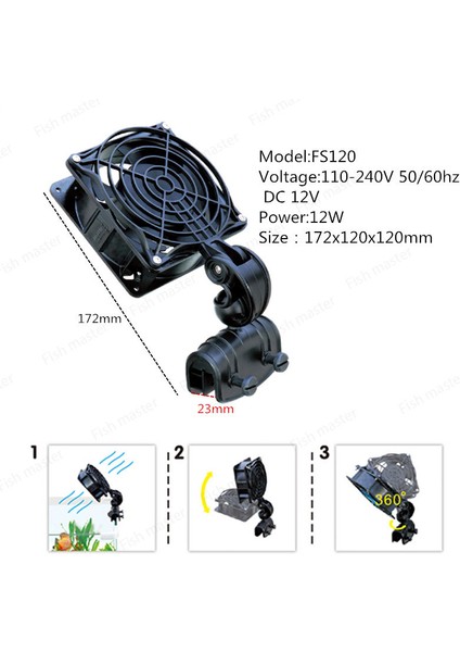 D-3336-W Stili Ab Adaptör Fişi 12V Düşük Gürültülü Akvaryum Soğutma Fanı Su Bitkisi Soğutucu Sıcaklık Kontrolü Mercan Resifi Marine Akvaryum'a Asılıyor (Yurt Dışından) modelleri