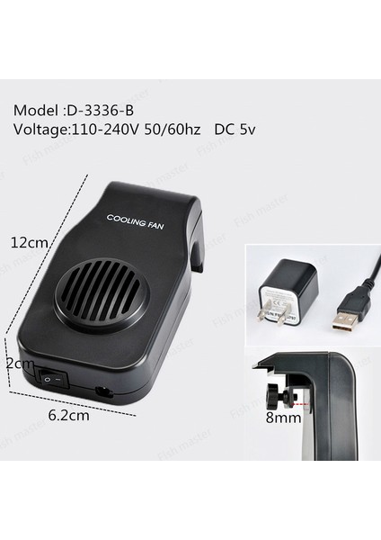 D-3336-W Stili Ab Adaptör Fişi 12V Düşük Gürültülü Akvaryum Soğutma Fanı Su Bitkisi Soğutucu Sıcaklık Kontrolü Mercan Resifi Marine Akvaryum'a Asılıyor (Yurt Dışından) fırsatları