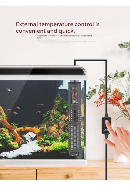 100W Tarzı Ingiltere Fiş Adaptörü Akvaryum Daldırma Isıtıcı Balık Tankı LCD Ekran Dijital Ayarlanabilir Su Isıtma Çubuğu Sabit Sıcaklık Kontrolü 500W (Yurt Dışından)