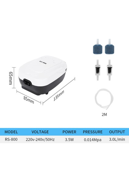 RS-800XP1 Stili Ingiltere Fişi Yedi Usta Akvaryum Hava Pompası Mlent Kompresör Tek Çift Çıkış Oksijen Pompası Balık Tankı Akvaryum Aksesuarları (Yurt Dışından)