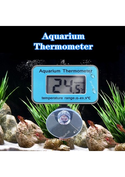 Akvaryum Termometresi LCD Dijital Su Geçirmez Termometre Emme Kupası ile Balık Tankı Su Sıcaklığı Betta Gibi Balıklar Için (Yurt Dışından)
