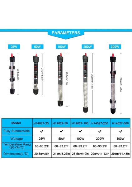 Ab Fiş Tarzı 50W Akvaryum Isıtıcı Daldırılabilir Tatlı Su Balık Tankı Isıtıcı Sabit Sıcaklık Isıtma Çubuğu Akvaryum Malzemeleri (Yurt Dışından)