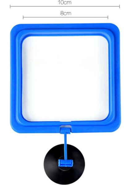 Mavi Kare Stili Resim Olarak Yeni Akvaryum Ding Ring Balık Tankı Istasyonu Yüzen Yiyecek Tepsisi Kare Daire Akvaryum Aksesuarı Emme Bardağı ile (Yurt Dışından)