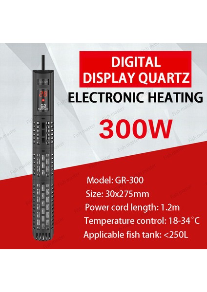 GR-300W Stili Au Adaptör Fişi Akvaryum Cam Balık Tankı Isı Ayarlamalı 220V Termostat Isıtıcı Isıtma Çubuğu Akvaryum Aksesuarları (Yurt Dışından)