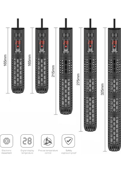 200W Tarzı Ab Fişi Akvaryum Daldırma Isıtıcı Balık Tankı LCD Ekran Dijital Ayarlanabilir Su Isıtma Çubuğu Sürekli Sıcaklık Kontrolü (Yurt Dışından)