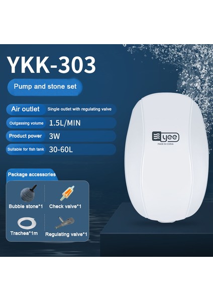 MINI3W Tek Çıkışlı Stil Akvaryum Hava Pompası Oksijenli Akvaryum Hava Kompresörü Balık Tankı Oksijen Pompası Tek Çift Çıkışlı Kontrol Valfi ile 220V (Yurt Dışından)