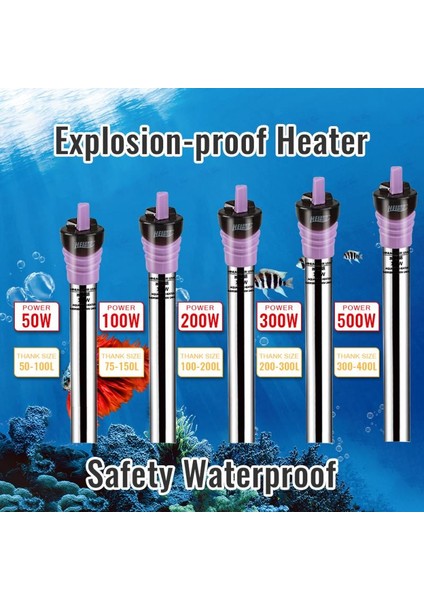 Ab 220V 50W Tarzı Yeni 50~500W Akvaryum Isıtıcı Çubuğu Paslanmaz Çelik Ayarlanabilir Derece Celsius Balık Tankı Için Sıcaklık Kontrolü Isı Su. (Yurt Dışından) fiyatları