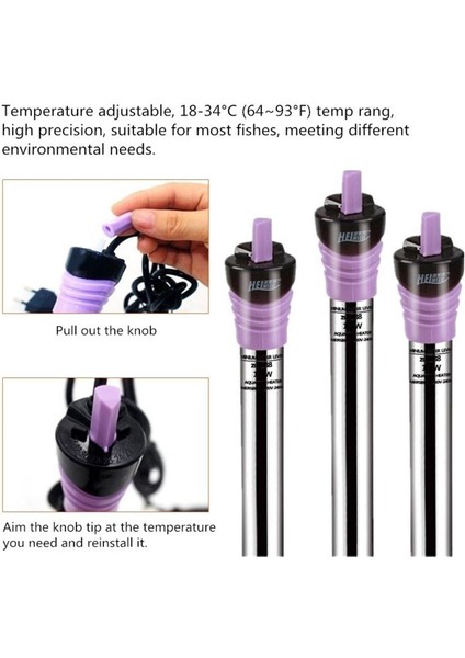Ab 220V 50W Tarzı Yeni 50~500W Akvaryum Isıtıcı Çubuğu Paslanmaz Çelik Ayarlanabilir Derece Celsius Balık Tankı Için Sıcaklık Kontrolü Isı Su. (Yurt Dışından) indirimleri