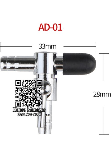 Ad-01 33MM Stili Paslanmaz Çelik Akvaryum Hava Pompası Valf Kontrolü, Paslanmaz Çelik Hava Kontrol Anahtarı, Oksijen Tüp Boru Için Hava Ayarı Bölücü Akışı Düzenleyici (Yurt Dışından)