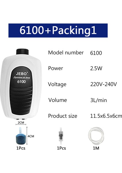 6100 Paketleme1 Stil Ingiltere Fişi Jebo Süper Akvaryum Hava Pompası Kompresörü Balık Tankı Için Ayarlanabilir Sessiz Hava Kontrolü Akvaryum Aksesuarı (Yurt Dışından)