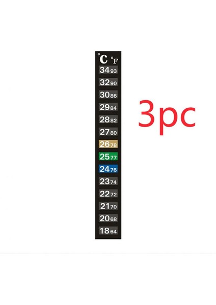 3 Adet Tarzı Gosterildigi Gibi Yapışkanlı Dijital Akvaryum Balık Tankı Buzdolabı Termometre Sticker Sıcaklık Ölçüm Sticker Araçları 5 Adet (Yurt Dışından)
