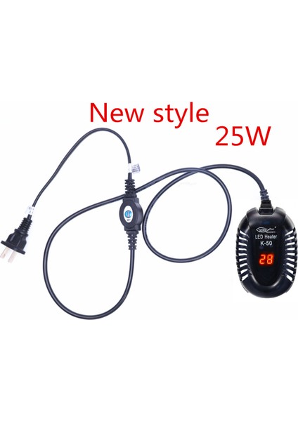 K-50 25W Stili Au Adaptör Fişi Akvaryum Isıtıcı Akvaryum Elektrikli Isıtma Çubukları Dijital Sıcaklık Kontrol Cihazı Stick Balık Tankı Kaplumbağa Tankı (Yurt Dışından)