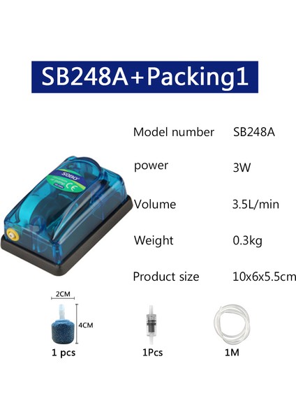 SB248A Ambalaj1 Stili Ab Fişi Akvaryum Hava Pompası Hava Kompresörü Akvaryum Sessiz Hava Kontrolü Balık Aksesuarları Çift Tek Çıkışlı (Yurt Dışından)