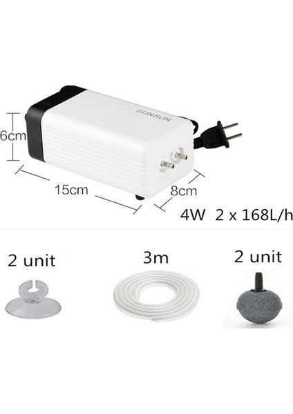 CT402 A Set Stili Abd Fişi Süper Sessiz Balık Kültürü Aerator Çıkış Hava Pompası, Hava Kompresörü Ayarlanabilir Akvaryum Boru Tüpü Akvaryum Aksesuarları (Yurt Dışından)