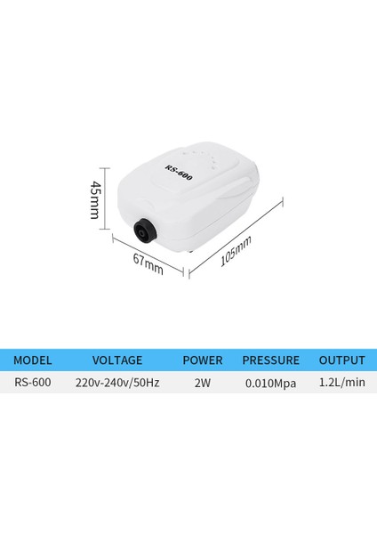 RS-600 Stili Ingiltere Fişi Yedi Usta Akvaryum Hava Pompası Mlent Kompresör Tek Çift Çıkış Oksijen Pompası Balık Tankı Akvaryum Aksesuarları (Yurt Dışından)