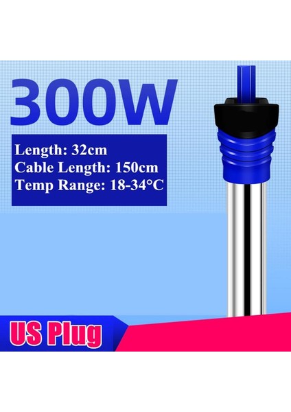 110V Abd 300W Stili Akvaryum Balık Tankı Daldırma Elektrikli Su Isıtıcı Termostat Isıtma Çubuğu Euus Fiş + Koruyucu Kılıf (Yurt Dışından)