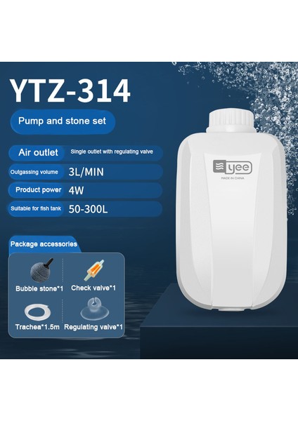 4W Tek Çıkış Stili Akvaryum Hava Pompası Oksijenli Akvaryum Hava Kompresörü Balık Tankı Oksijen Pompası Tek Çift Çıkışlı Kontrol Valfi ile 220V (Yurt Dışından)